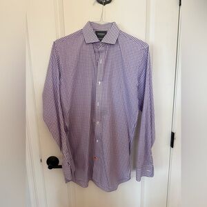 Bonobos Men's Slim purple Gingham Dress Shirt 16 x 36